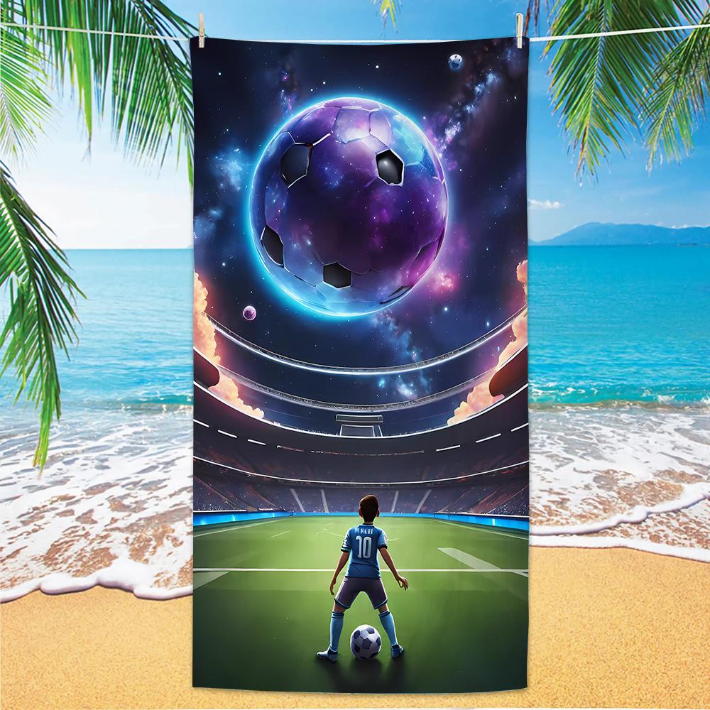 

New Football Beach Towel Soccer Themed Microfiber Bath Towel for Adults Seaside Quick Dry Towel W40*H60(CM)