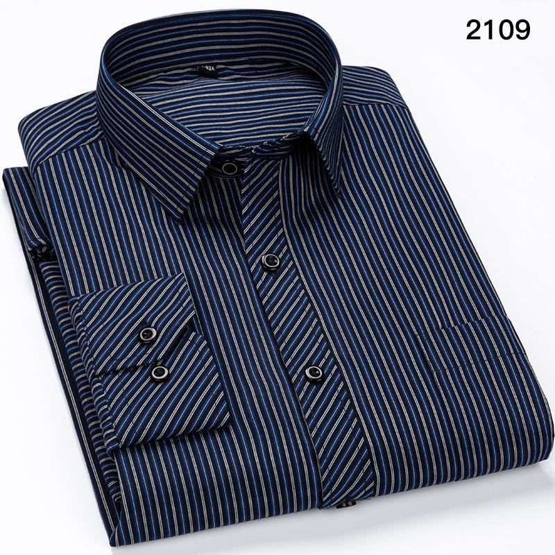 Men's Autumn Striped Business Casual Long-Sleeve Shirt