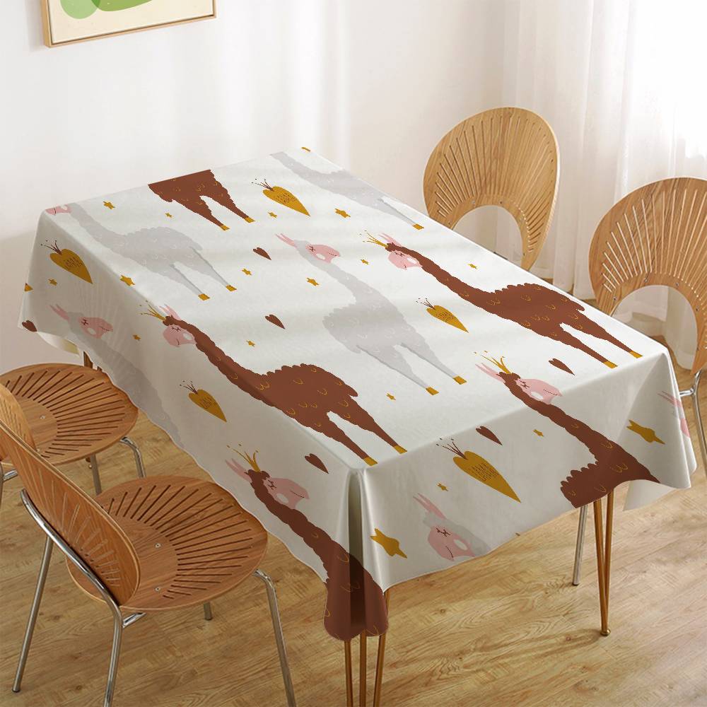 Cute Cartoon (Dinosaur/Cat/Rabbit) Elegant Rectangle Tablecloth - Easy Care For Weddings, Banquets & Formal Events