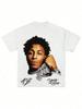 ROMWE Unisex Street Life Unisex Skull Graphic Drop Shoulder Y2k T-Shirt