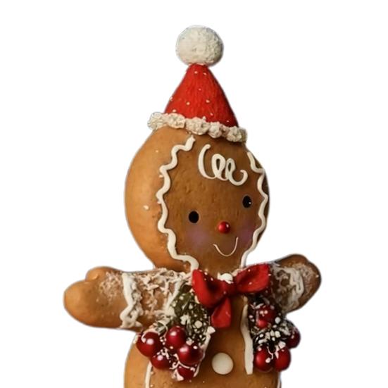 Christmas Gingerbread Man Night Light Battery Powered Resin Cookie Man Decoration Lamp Home Office Bedroom