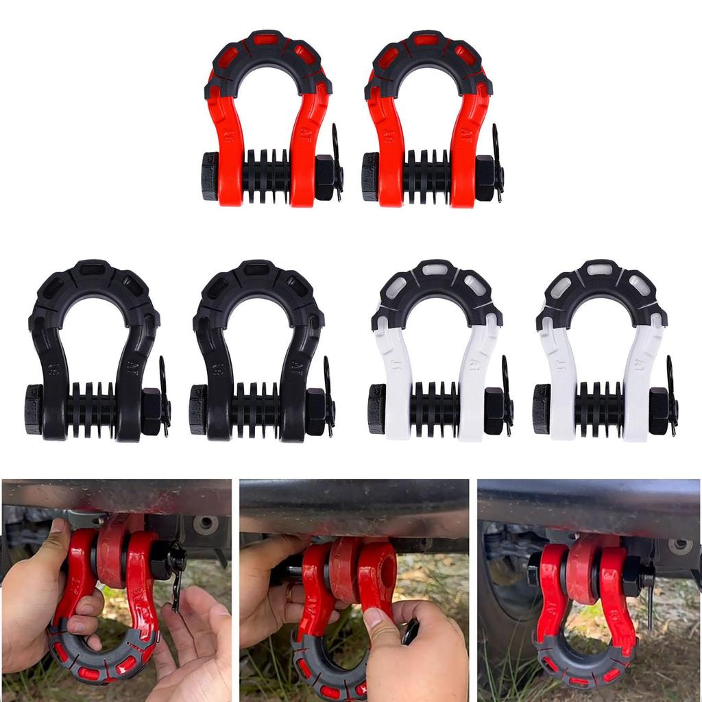 2 Pieces D Ring Shackles Off Road Towing Accessories,Rugged Heavy Duty Tow for Strap