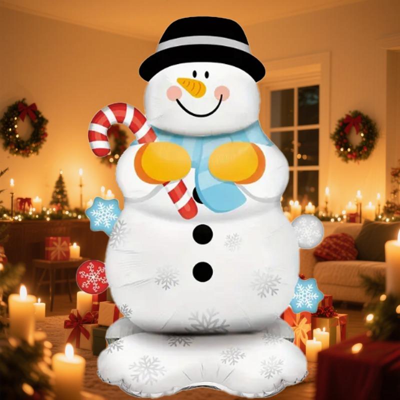 

1 base sugar cane snowman aluminum film balloon, suitable for Christmas festival party decoration