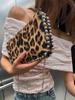2025 Luxury Desginer Women Fashion Leopard Rivet Evening Clutch Bag Trendy Brand Chains Crossbody Shoulder Bag Bead Square Bag