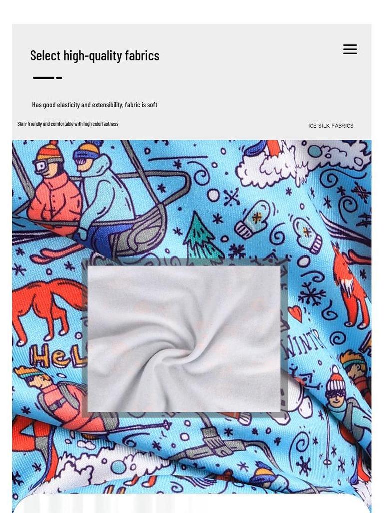 Winter Parent-Child Ski Mask with Windproof Neck Protection, Lined Hood, and Integrated Cycling Headwear