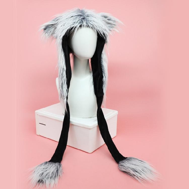 Cosplay Head Wrap Thicken Furry Wolf Hat for Climbing Skiing Sports Headwear