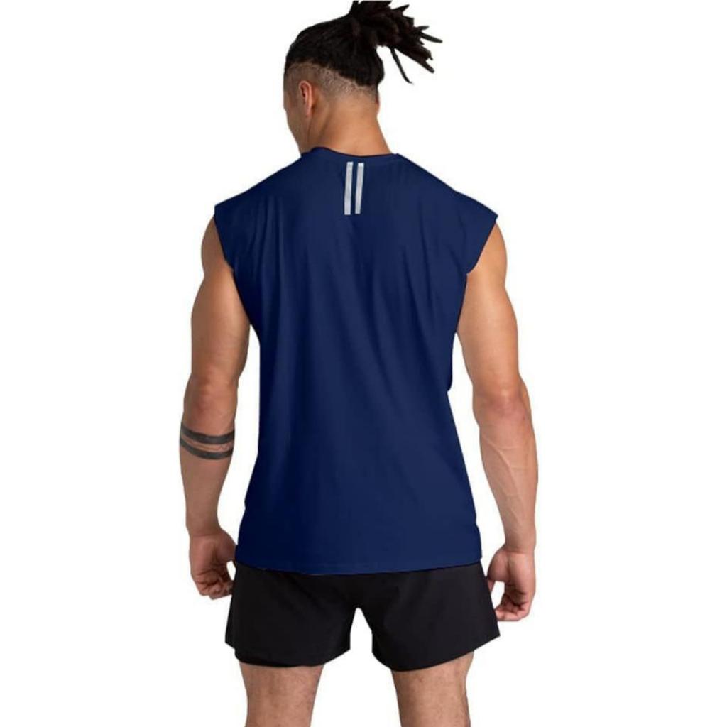 Maglietta da Uomo Senza Maniche Girocollo Tessuto di Cotone Vestibilità Muscolare Tank Top Basic Monocolore per Palestra Allenamento Abbigliamento Sportivo