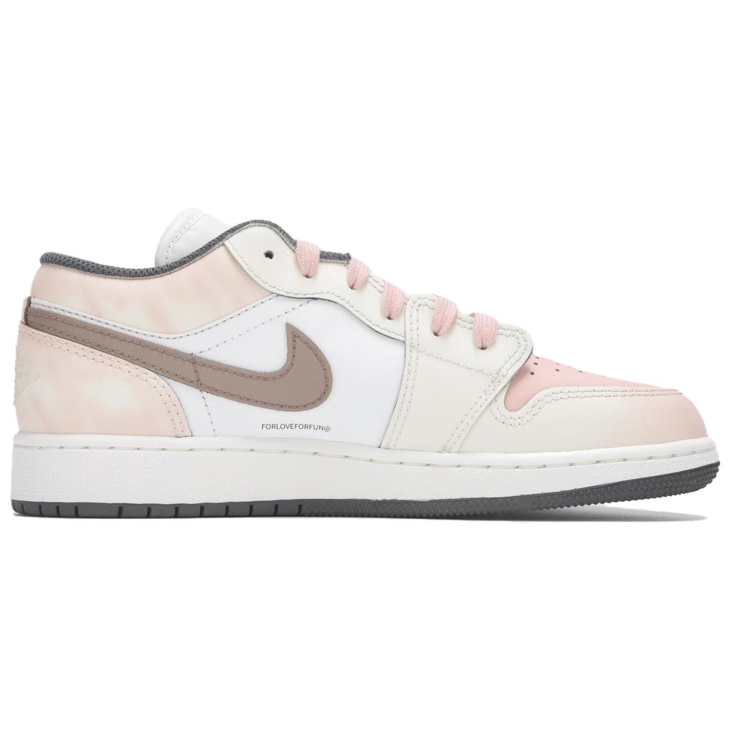 Jordan Air Jordan 1 Abrasion Resistant Low Top Vintage Basketball Shoes Men's Beige Pink 553558-044(Teamfour-)