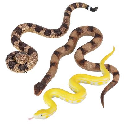 Realistic Fake Snakes Toy Rubber Rattlesnake Snake Scare Birds And Squirrels Tricky Model Snake Toys Halloween Decoration Props