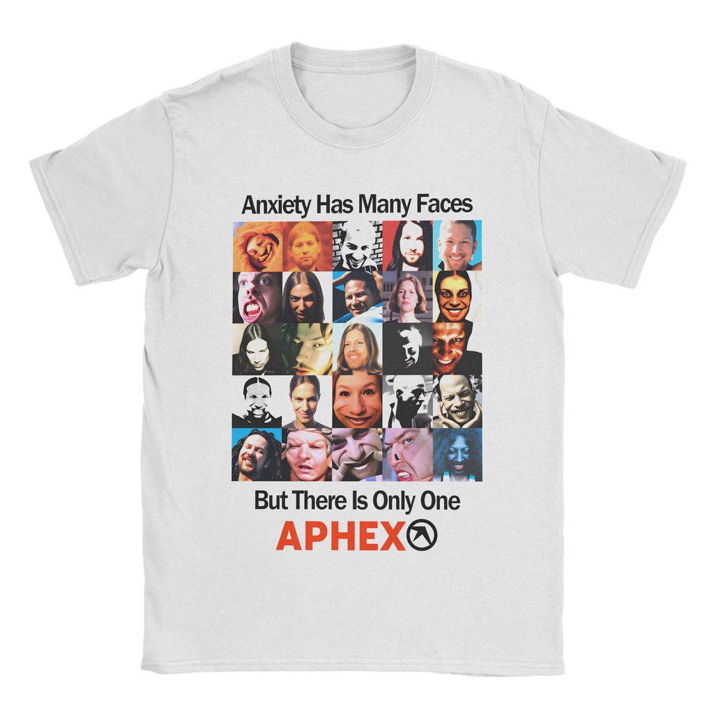 Anxiety Has Unisexy Faces Aphex Twin Unisex T Shirt Funny Tee Shirt Short Sleeve Crewneck TShirt Cotton Summer Clothes