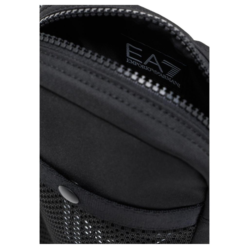 Emporio Armani Reißverschluss Letter Logo Polyester Einzelne Schulter Crossbody Tasche Unisex Taschen Schwarz 7X000633AF23097UC001