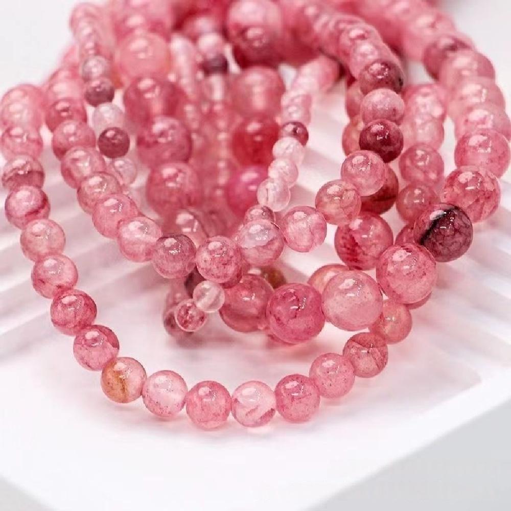 

Розовый персидский жадеит, дымчатый халцедон, натуральный камень, 15 , гладкие свободные разделительные бусины 4/6/8/10/12 мм для изготовления ювелирных изделий, браслеты, шармы, аксессуары Dia 8mm