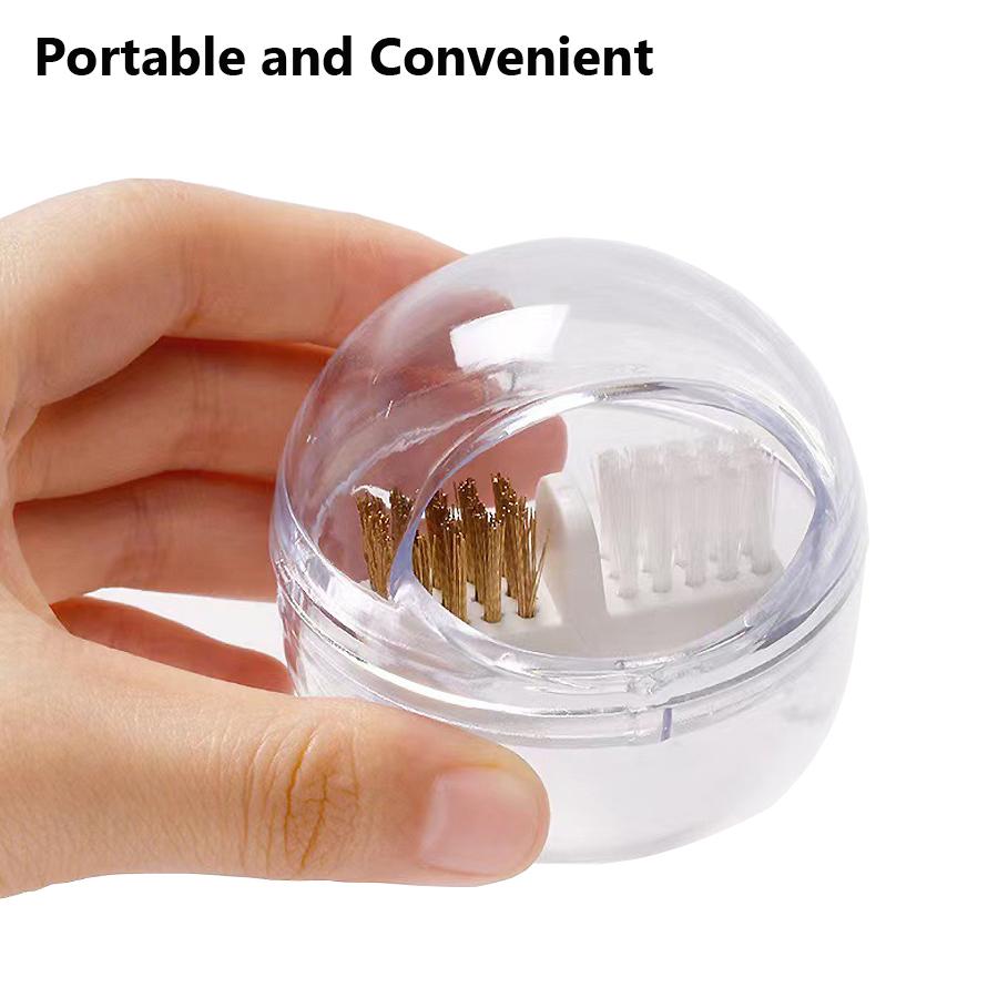 Nail Drill Bits Cleaning Box, Detachable Dual-Use Soft and Hard Wire Brush for Effective Cleaning, Manicure Nail Care Tool