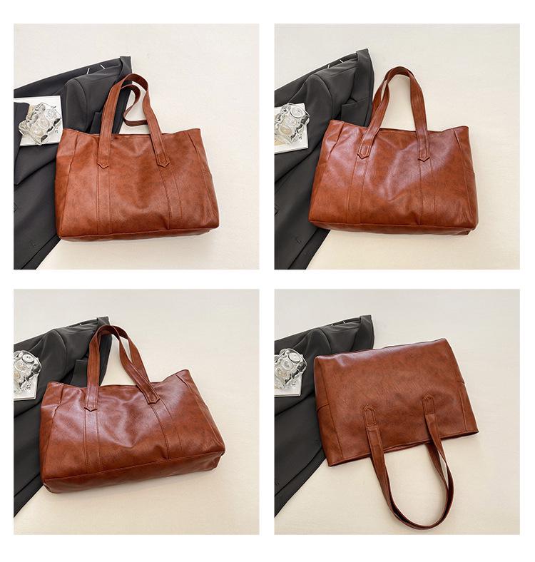 Large Women's Versatile Korean Style Tote Shoulder Handbag - Soft, Trendy & Spacious