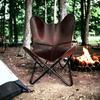 NEW Handmade Leather Butterfly Chair Leather Accent Chair  Living Room Chair