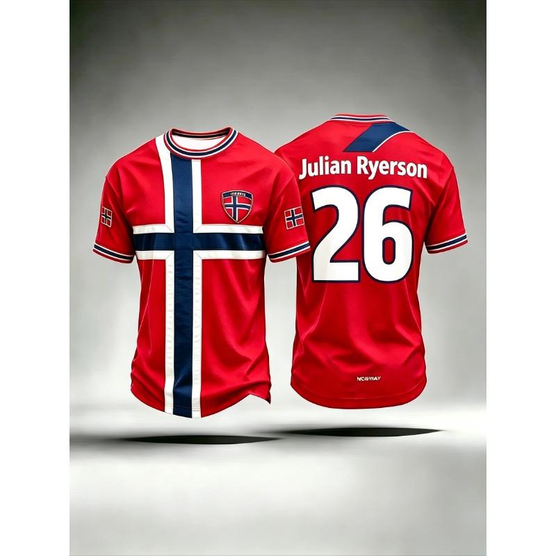 2026 Summer New Haaland #9 Norway Soccer Jersey Unisex Breathable 3D Print Football Shirt Sports Training Uniform for Men Women