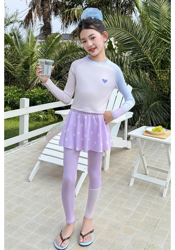 Children's Long-Sleeved Sun Protection Swimsuit Set