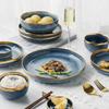 1pcs Light Luxury Ceramic Plate Set Dishes Dinner Plates Dessert Steak Plate Blue Gradient Salad Soup Bowl Plates Tableware