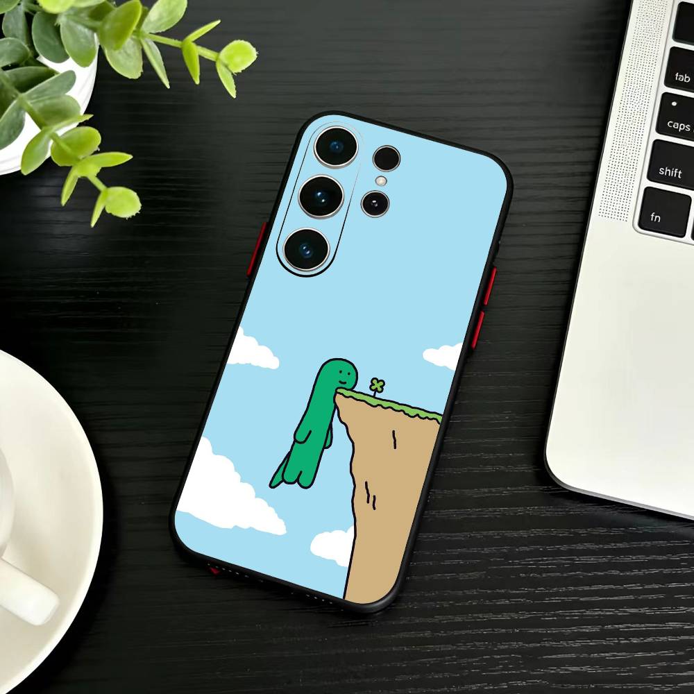 

JOGUMAN Studio Dinosaur Cut Phone Case For Samsung S26,S25,S24,S23,S22,S21,S20,Ultra,Plus,FE Black Soft Cover Samsung S25