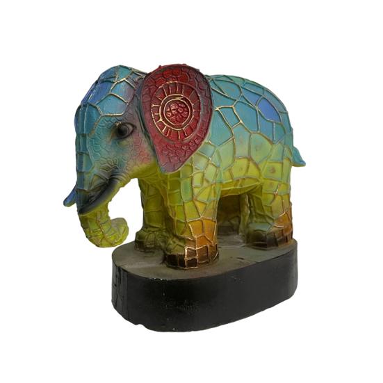 Dyrepynt Nattlys Kattelampe Farget glass Resinstatue Dekorativ Bordlampe Hjem Skrivebordsdekor