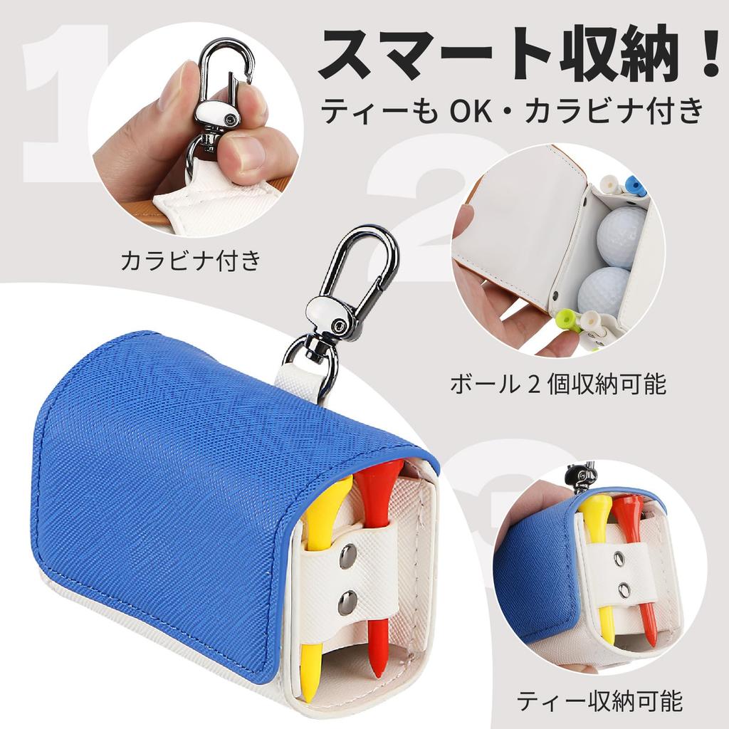 Golf Ball Case, Ball Holder, Golf Pouch with Carabiner, Belt