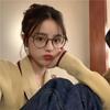 Ultra-light Cold Brown Glasses Myopia Women Anti-blue Light and Radiation Protection Can Be Equipped with Degree Plain Face Small Glasses Frame