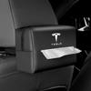 AAAIN1 Car Tissue Bag Leather Paper Towel Storage Box Accessories For Tesla Model-Y Model-3 Model-X Model-S Cybertruck Roadster SpaceX