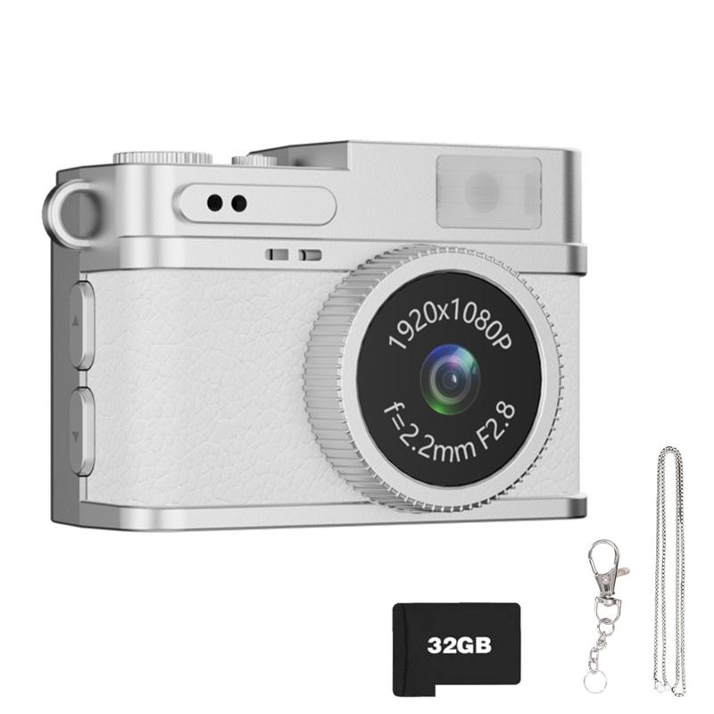 Compact Vintage Digital Camera For Travel 1080P 30FPS Recording Lightweight Design Built In 180mAh Battery Easy Operation