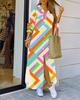 Fashion Long Sleeve Print Women Loose Fit Casual Maxi Dress