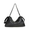 Premium Genuine Leather Woven Chain Shoulder Bag Large Capacity Crossbody Women Men Daily Use