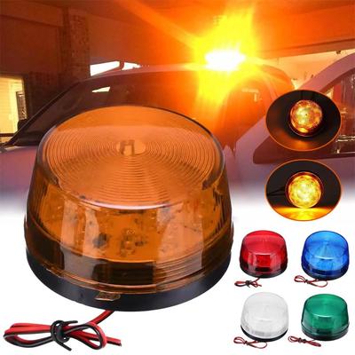 LED Flashing Emergency Strobe Light Round Beacon Warning with Lamp Signal Light Bulb For Vehicl O3C4