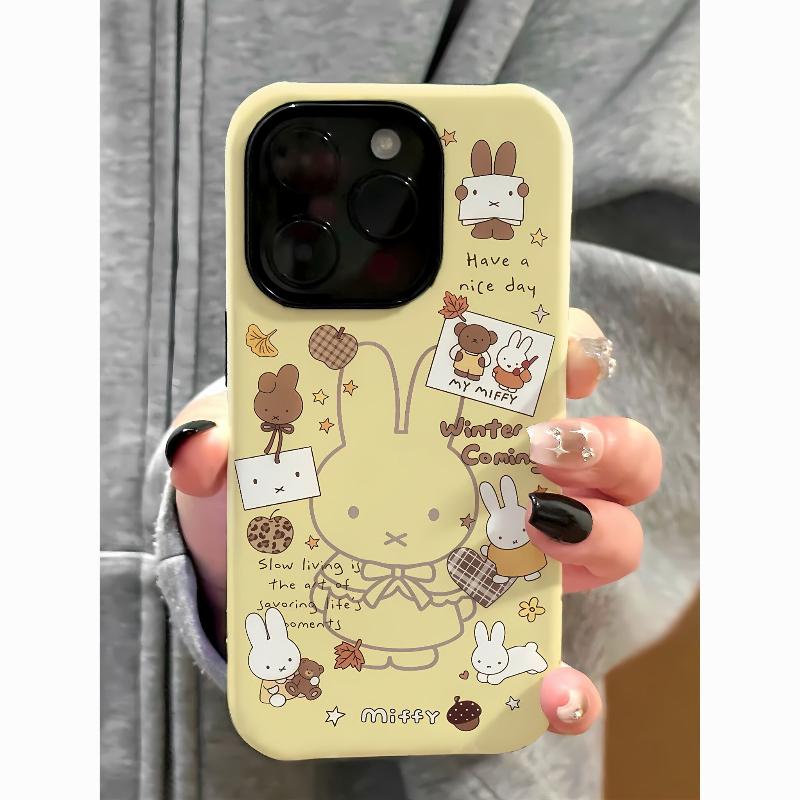 Kawaii Miffy Phone Case for IPhone 17ProMax 16e/15/14/13/12pro Cute Cartoon Bunny Hard Cover Protection Perfect Gift for Women