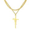 Cazador Stainless Steel Jesus Cross Pendant Necklace for Women Faith Hope Strength Choker Necklace Jewelry Gifts 2026 Wholesale