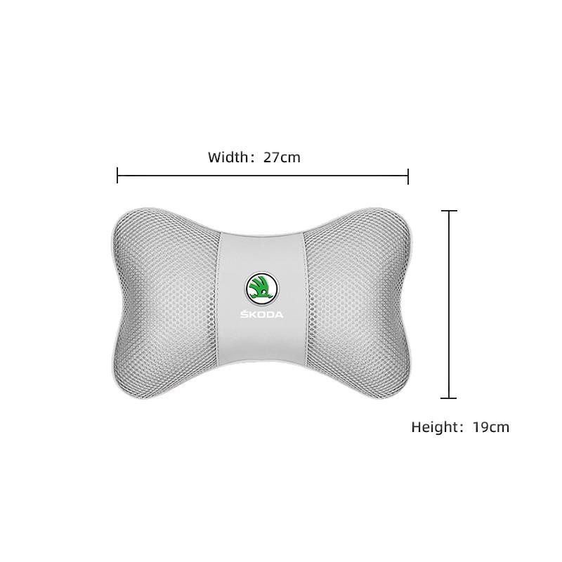 1Pcs Car Seat Headrest Ice Silk Neck Pillow Support Pad For Skoda Kylaq Elroq Kodiaq Octavia Enyaq Kamiq Scala Rapid Superb Yeti