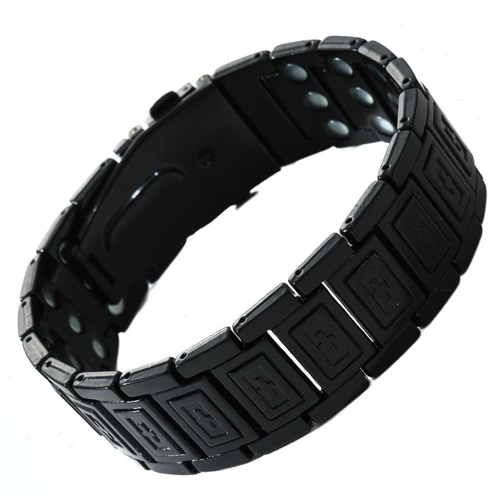 Cross Explosion: Ancient Red Copper Shield Magnet Bracelet with Wide Watch Strap Buckle for Men.
