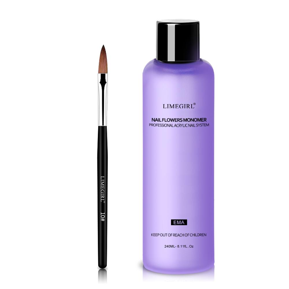 LIMEGIRL Large Capacity Nail Acrylic Liquid Crystal Professional Immersion Engraving Ding Tail Art Extended Acrylic Powder Brush