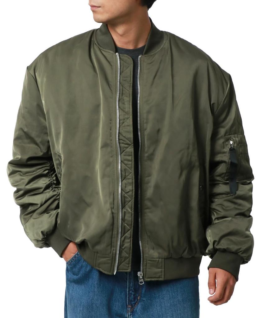 Type Jacket Flight Jacket Cold Protection Military Big Silhouette Army Green M [Nylas] MA-1 Men's