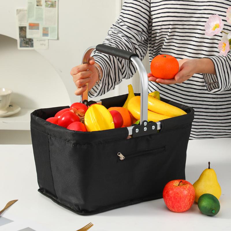 Cesto Pieghevole in Tessuto Oxford per la Spesa e il Picnic per Esterni e Campeggio - Cesto Portatile