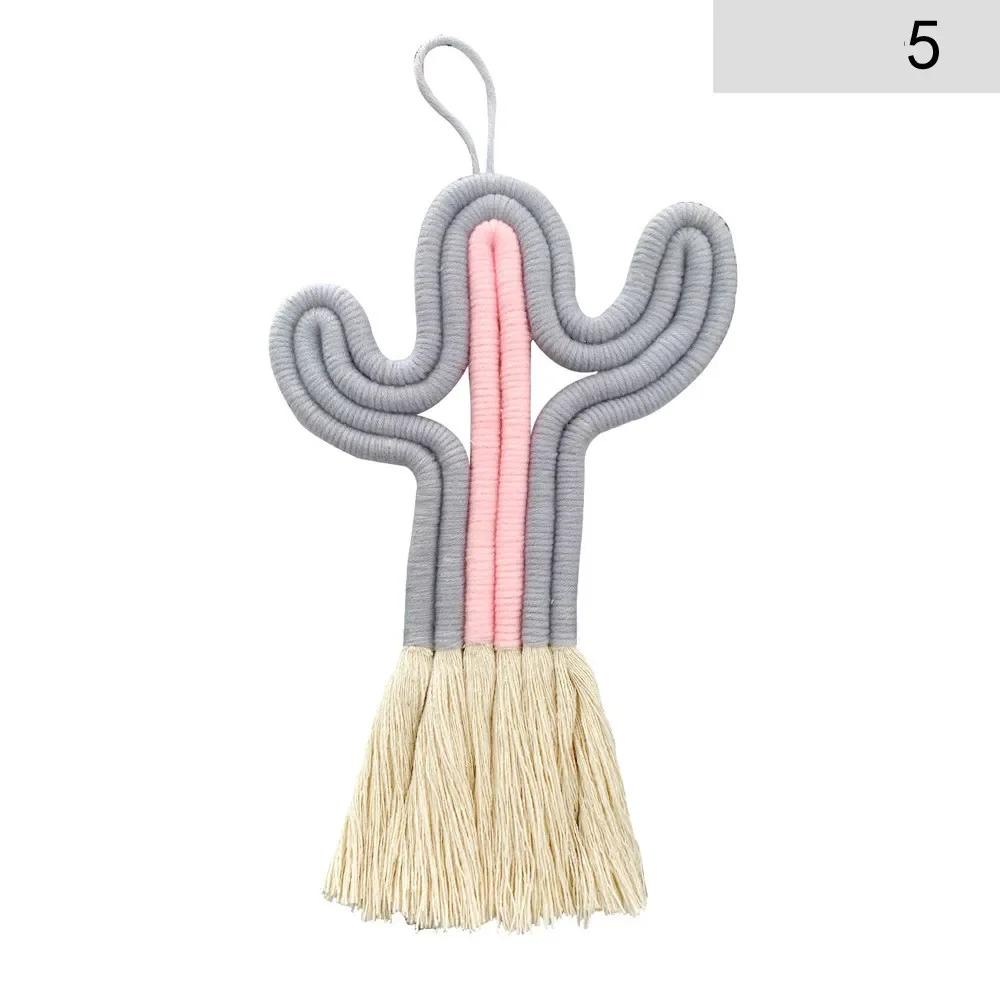

New Creative Crafts Cactus Hanging Handmade Macrame Weaving Plants Kids Room Decoration Nursery Party Wall Decor