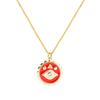 Devil's eye series round eye pendant necklace - women's copper plated enamel clavicle chain