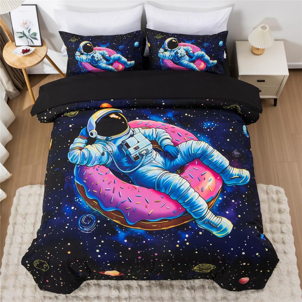 Cartoon Space Down Comforter Set Bedding Set Duvet Cover 3-piece Set