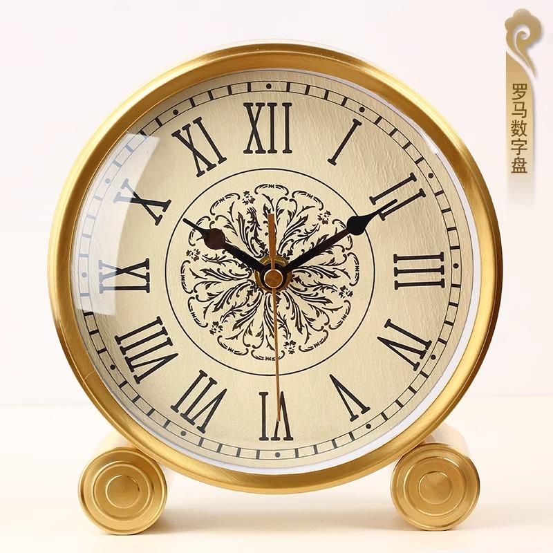 Luxury Brass Silent Table Clock – Nordic Light Luxury Desk Clock with Japan Li-Sound MoDecorative Clock for Living Room & Office