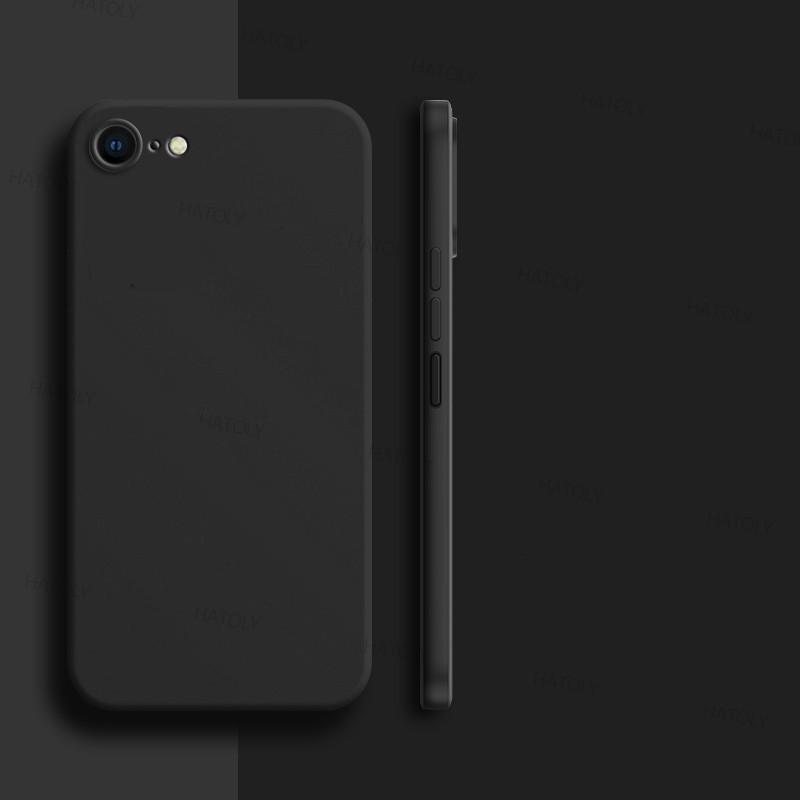 

Для iPhone SE 2020 Чехол iPhone 7 8 SE 2020 2022 Чехол Оригинальный противоударный жидкий силиконовый чехол для задней панели телефона iPhone SE 2020 For iPhone SE (2020) чёрный