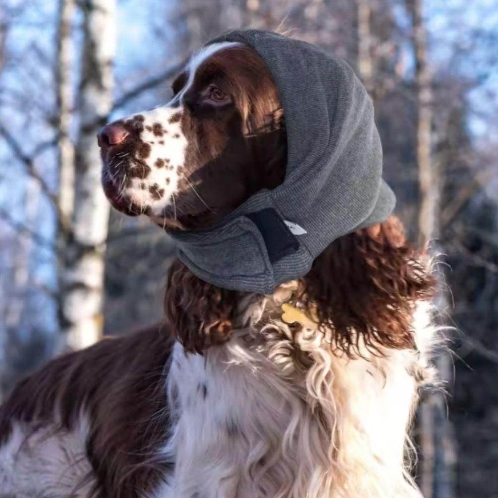 Waschbare Ohrenschützer Verstellbare Angstlinderungshaube Hunde-Kopfwickel für Katzen Hunde