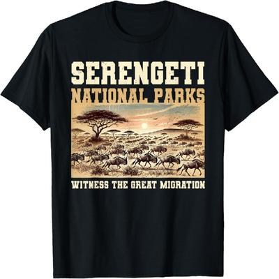 Národní park Serengeti Tanzanie Safari Velká migrace Tričko