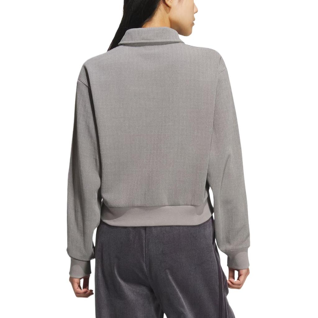 adidas Originals Women's Textured Polo Sweatshirt Grey Women KS5981