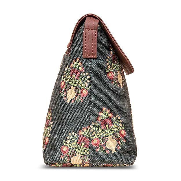 Printed Women's Hand Crafted Vegan Leather Flap Sling Bag