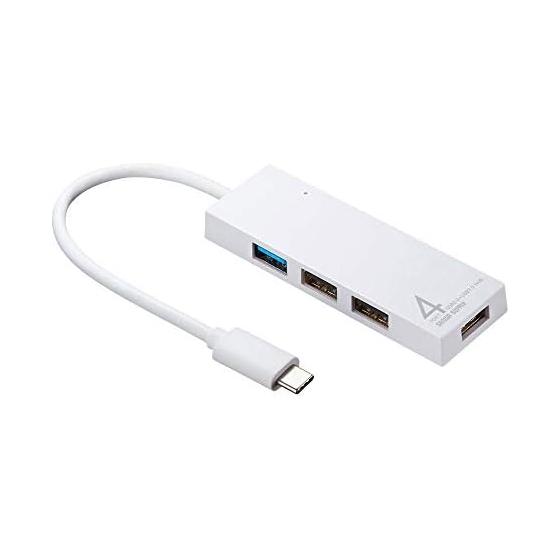 Sanwa Supply USB Type-C Combo Hub (4 ports) White USB-3TCH7W