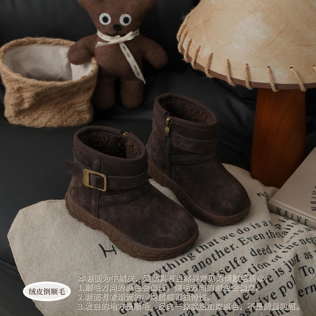 XSHX retro "Paris Tire" children's equestrian boots winter boys and girls side zipper snow boots 248128