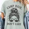 Camp Hair Don't Care Comfort Colors Shirt, Camping Shirt for Women, Funny Camp Tee, Cute Camping T Shirt